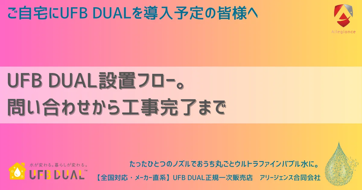 UFB DUAL設置フロー。問い合わせから工事完了まで