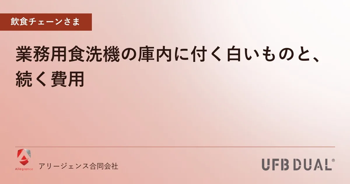 業務用食洗機の庫内に付く白いものと、続く費用