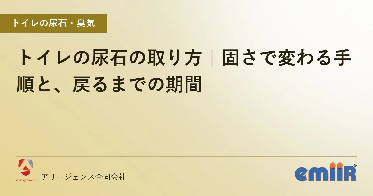 トイレの尿石の取り方|固さで変わる手順と、戻るまでの期間