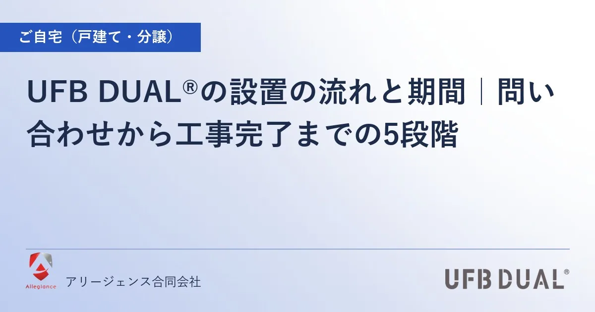 UFB DUAL®の設置の流れと期間｜問い合わせから工事完了までの5段階