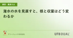 潅水の水を見直すと、根と収量はどう変わるか