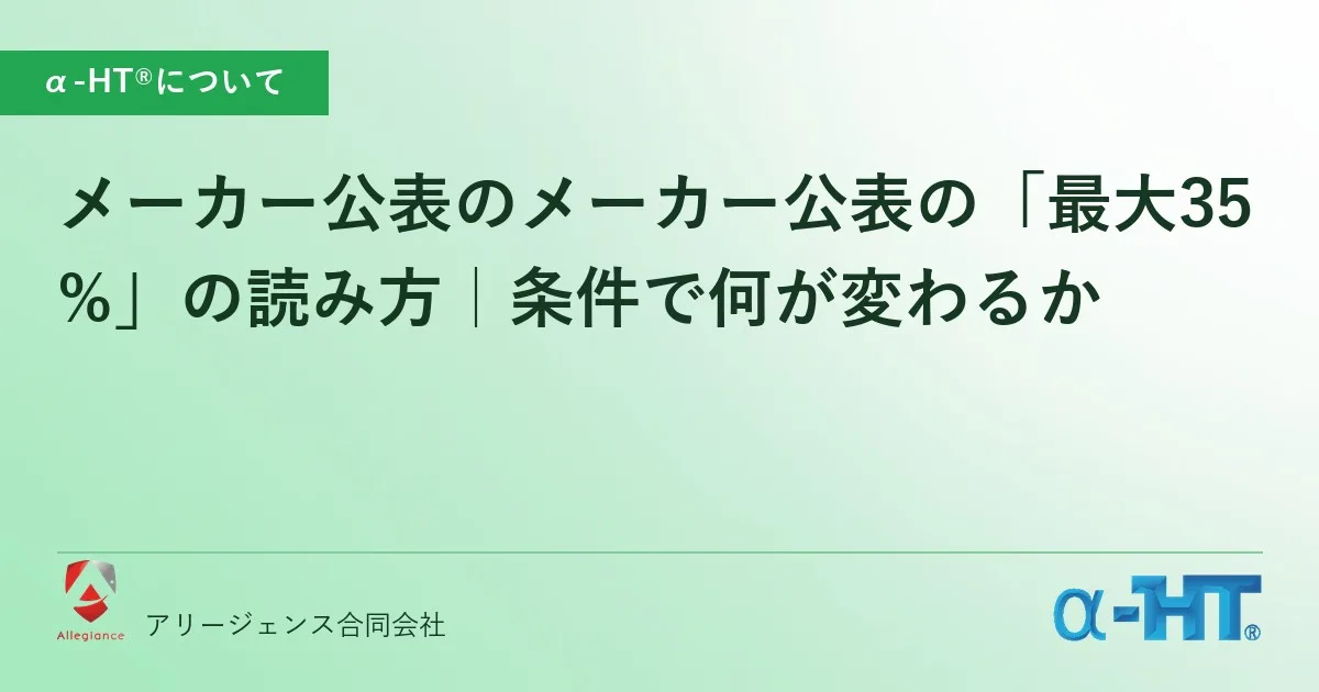 メーカー公表のメーカー公表の「最大35%」の読み方|条件で何が変わるか
