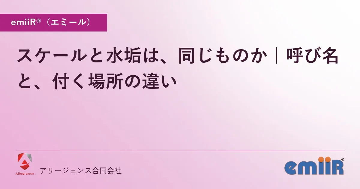 スケールと水垢は、同じものか|呼び名と、付く場所の違い
