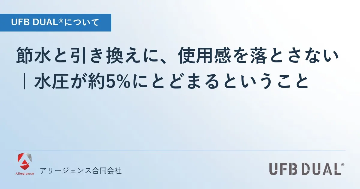 節水と引き換えに、使用感を落とさない|水圧が約5%にとどまるということ