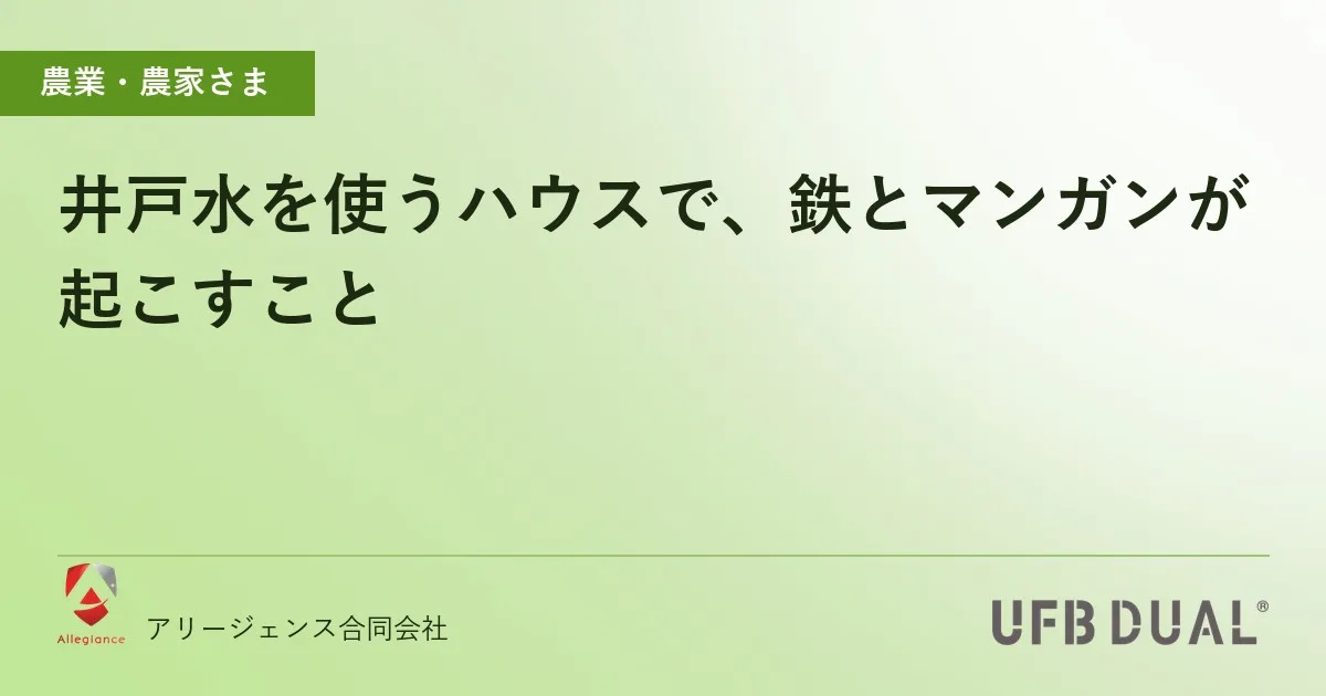 井戸水を使うハウスで、鉄とマンガンが起こすこと